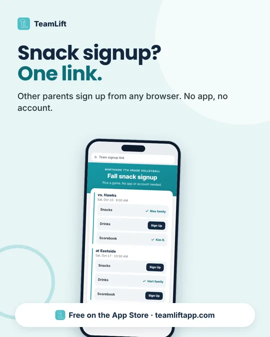 Post image: Snack signup? One link.